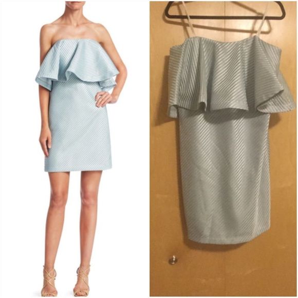 Halston Heritage Dresses & Skirts - Halston Strapless Founce Dress Dew Cocktail